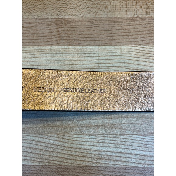 Michael Kors Brown Snake Print Leather Belt Gold Hardware Womens Medium - Picture 4 of 6